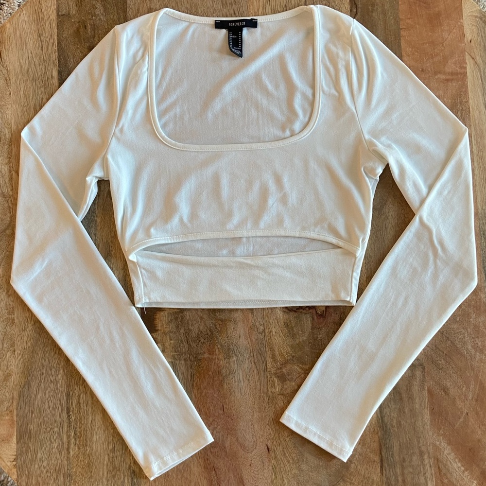 White Forever 21 Crop Top